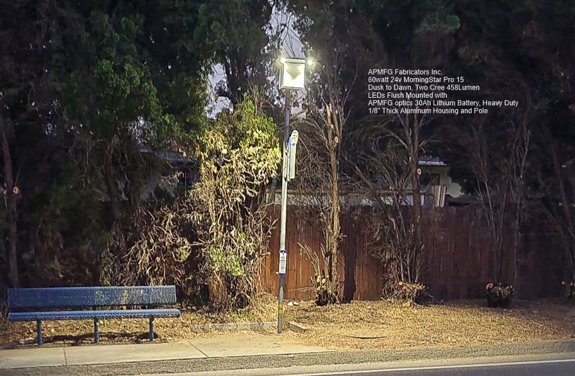 solar bus stop light pole 